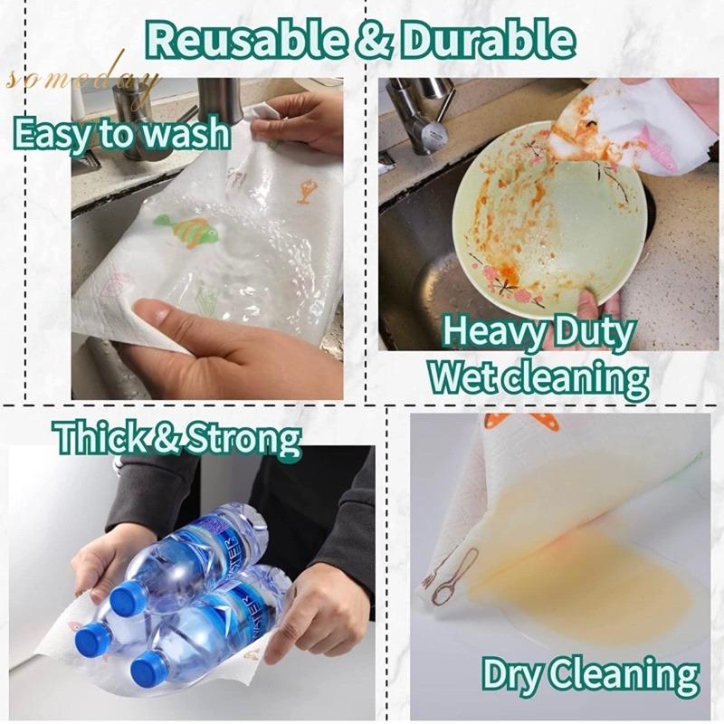 200 PCS Disposable Kitchen Oil Absorbent Paper Washable Dish Towel Non-Toxic Kitchen Tissue Paper