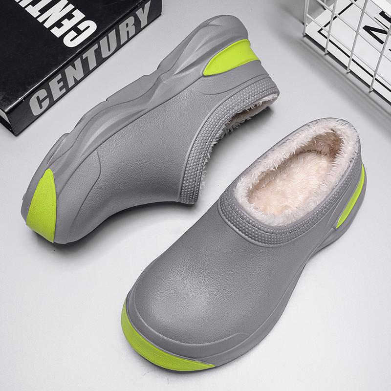 2024 НОВАЯ зимняя обувь для поваров, водонепроницаемая, теплая, из ЭВА, рабочая обувь для кухни, противоскользящая, износостойкая, для сада и отдыха на открытом воздухе, для мужчин