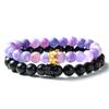 F131 2pcs Beautiful and Lovely Jewelry Alloy Crown Handmade Friendship Bracelet Gift Couples Inspirational Men Women