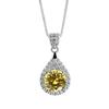 Real 1 Carat Moissanite Pendant Necklace For Women Water Drop S925 Sterling Silver Blue Green Pink Red Yellow Stone