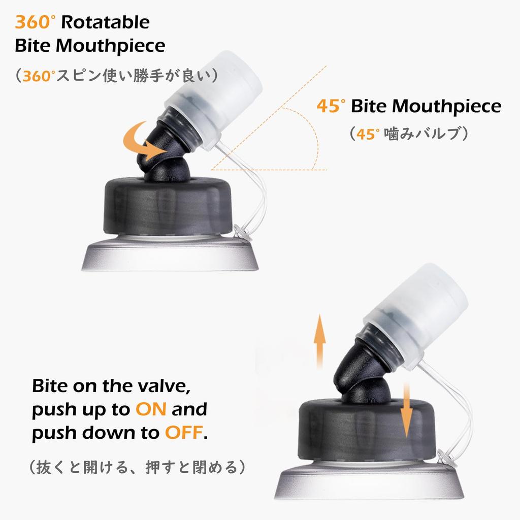 Складная TPU-бутылка для воды TRIWONDER, Спортивная бутылка для бега, марафонов, велоспорта и походов, Мягкая бутылка для гидратации (Серый, 420 мл - 2 шт.)