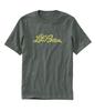 Мужская футболка Japan Fit Lake Wash из органического хлопка с графикой, японский размер Shadow 1000130886 [LL Bean], посадка, S, зеленый/логотип с надписью, зеленый,
