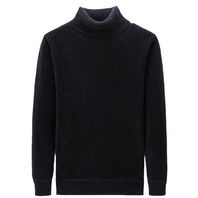 Men's Genuine Chenille Thickened Turtleneck Sweater - Warm, Casual, and Stylish for Middle-Aged.