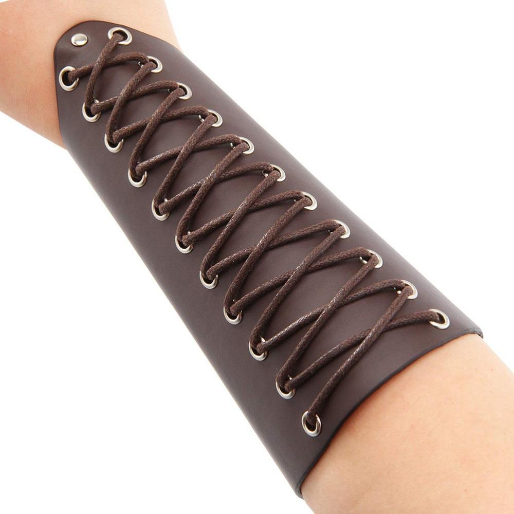 2pcs Unisex Leather Arm Guards PU Archery Armguards Classic Leather Wrist Guards Archery Use