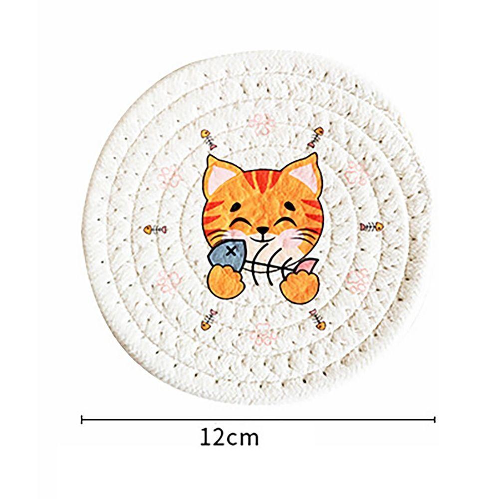 Cartoon S/L Coasters Tableware Waterproof Bowl Dish Pot Mats Cotton Heat Insulation Pad for Home Kitchen