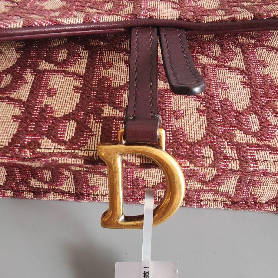 [Pre-Owned] Saddle Oblique Embroidered Classic Monogram Print Jacquard Canvas Shoulder Bag - Very Good #WW5PVL