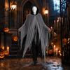 Grim Reaper Cape Costume, Halloween Scary Hooded with Cloak Head Cover for Adult, Medieval, Renaissance Cosplay Accessory Festival