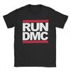 Футболки с логотипом Run DMC для мужчин Потрясающая хлопковая футболка Футболка с круглым вырезом и коротким рукавом Подарок на день рождения Топы