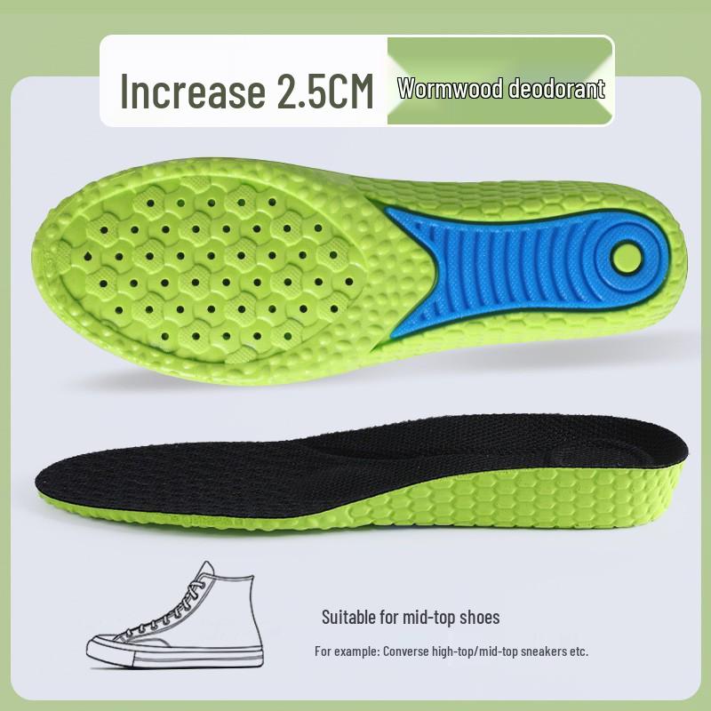 Unisex Odor-Resistant Shock-Absorbing Height-Increasing Insoles - Breathable & Invisible for Shoes and Boots