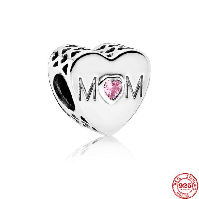 Neastamor Люблю тебя, мама, шарм-бусина в форме сердца, подходит для оригинального браслета, серебро 925 пробы, изготовление модных DIY украшений для женщин, подарок