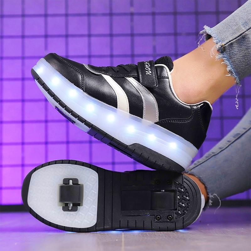 Luminous Led Runaway Shoes Double Wheel Boys Wheel Shoes