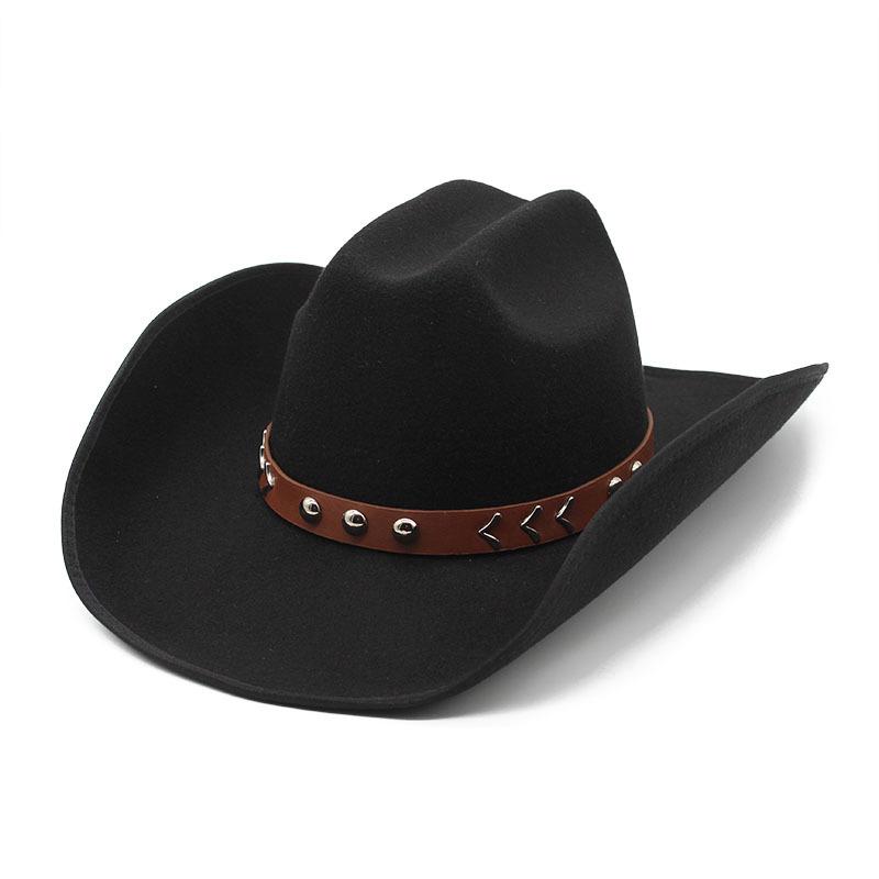 9.5 Широкие Поля Загнутые Поля Ковбойский Джазовый Цилиндр Сезонный Шерстяной Цилиндр Простая Фетровая Шляпа