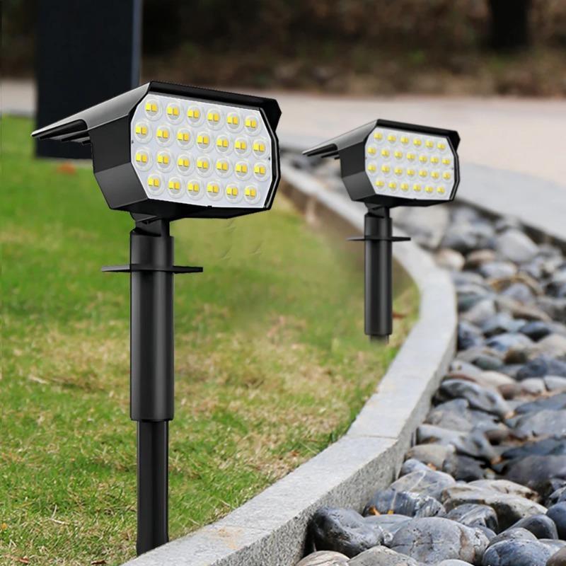 900LM солнечные светильники уличные водонепроницаемые 52LED 3 режима освещения садовый двор точечный светильник на солнечной батарее для наружного ландшафтного декора