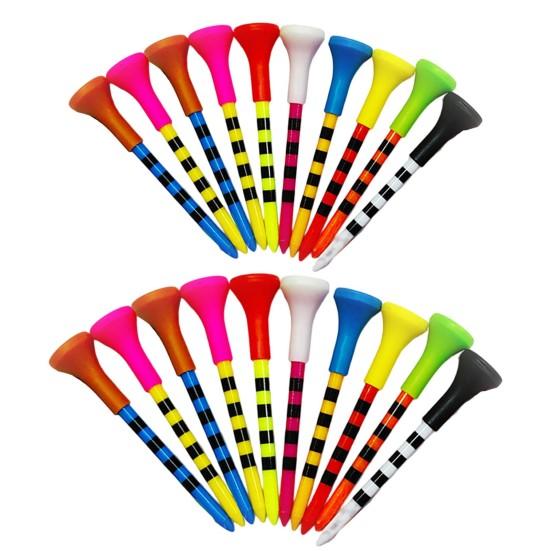 10 шт. Гольф Ти Полосатый Наконечник с Низким Сопротивлением Увеличение Дальности Полета Стабилизация Практика Тренировка Держатель для Гольф Мяча Тренировка Гольфа