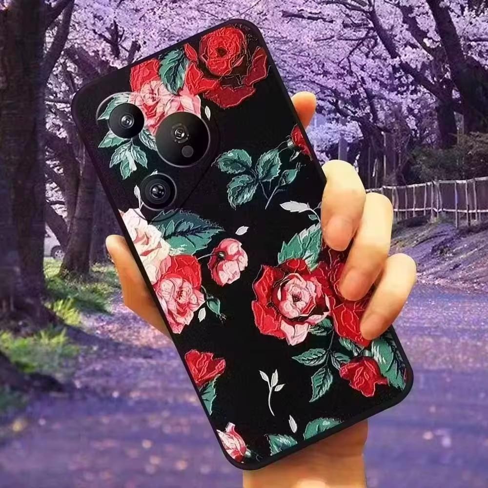 Чехол для Nokia G20 / G21 / G22 3D Цветочный Рельеф Силиконовые Тисненые Задние Крышки для Чехлов Nokia G22 Милый Мягкий Защитный Мультяшный