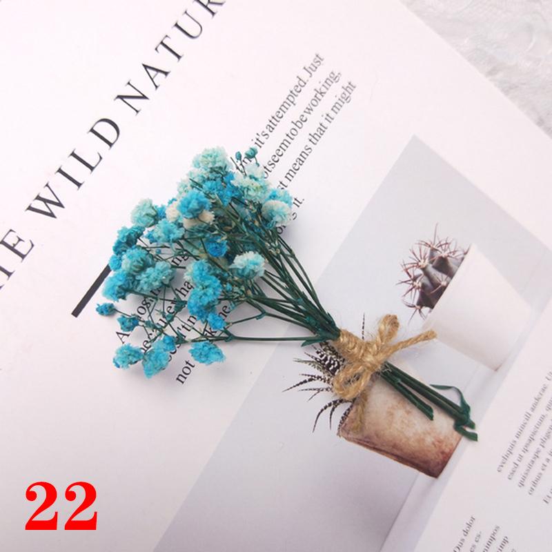 1 букет растений из гипсофилы, пампасной травы, мини-натурального букета из сушеных цветов, настоящая роза