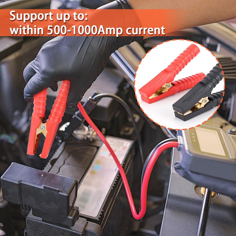 2 шт. Большие 500А-1000А Зажимы-крокодилы Зарядные устройства для автомобильных аккумуляторов Изолированные зажимы Аварийные зажимы для пусковых проводов аккумулятора Аксессуары