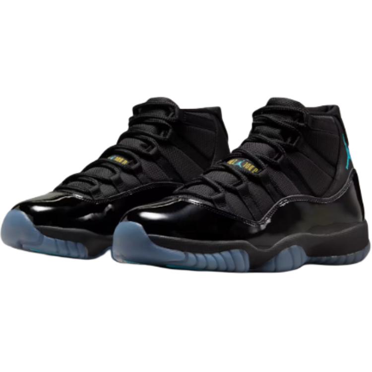 Jordan Детские баскетбольные кроссовки Air Jordan 11 Retro High top Черно-синие для детей 3-7 лет 378039-047