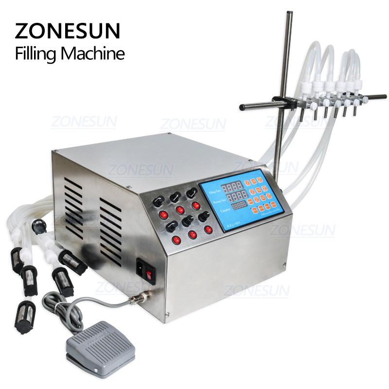 ZONESUN ZS-YTDP6 6-сопельная мембранный насос Машина для розлива жидкостей Для парфюмерной воды сока