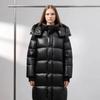 2025 Высококачественная женская пуховая хлопковая куртка черного и золотого цвета длинная 2025 новая зимняя утолщенная хлопковая куртка ниже колена куртка для пары хлопковая юбка тренд