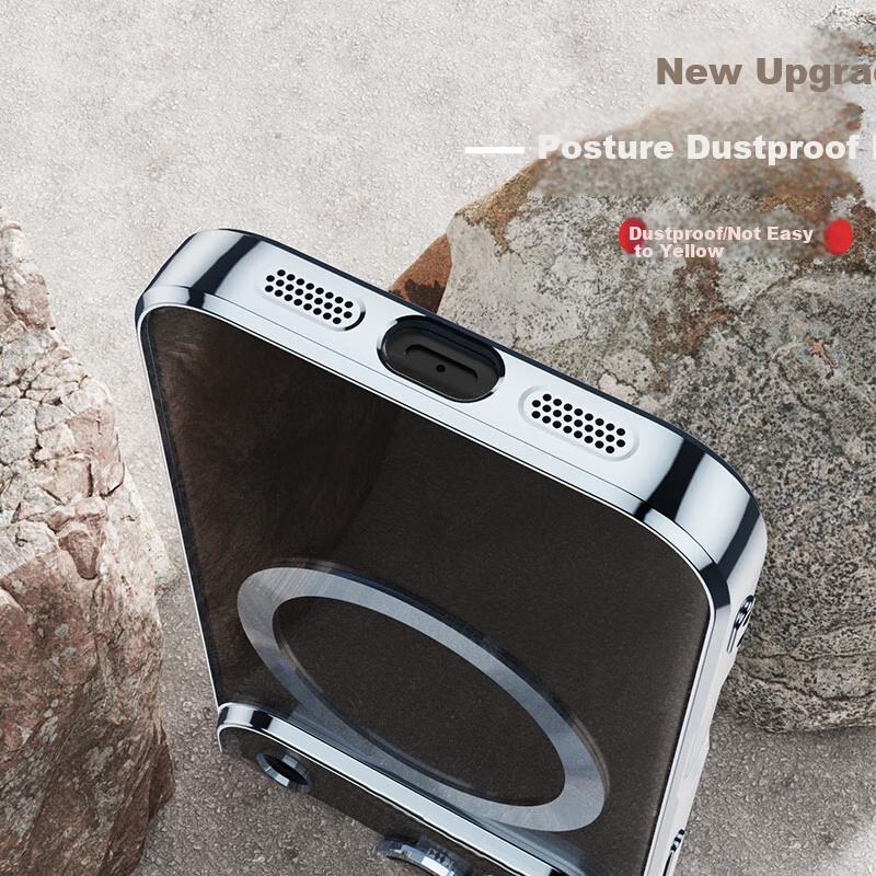 IPhone 17 Case, IPhone 17 Protective Cover, Electroplated Magnetic Anti-Drop Upgraded Lens Full Protection Transparent Ultra-Thin Case, Elegant Silver