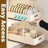 Kitchen Storage Rack with Slide Rails Retractable Drawer Organizer Pull-out Cabinet Organizer Tray Spice Box Kitchen Accessories