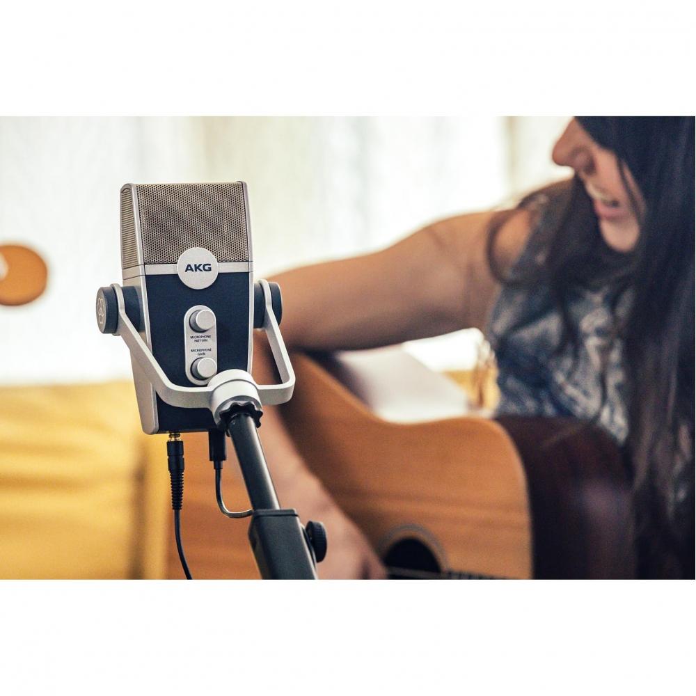 AKG USB-конденсаторный микрофон LYRA C44 для iOS, Android, Mac, Windows, ПК, Blucoil, поп-фильтр, ветрозащитный экран, 3-футовый удлинительный кабель USB 2.0 Type-A