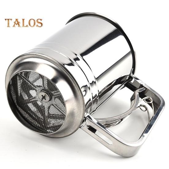 Сито для муки. Просеиватель для муки из нержавеющей стали. Ручной просеиватель для муки. Двухслойный сахарный шейкер с ручным прессом.