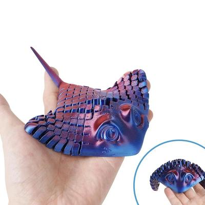 Напечатанное на 3D принтере водное животное - Бионическая манта, скат, барельеф мальчика, настольное украшение, гибкое морское существо, подарки для всех