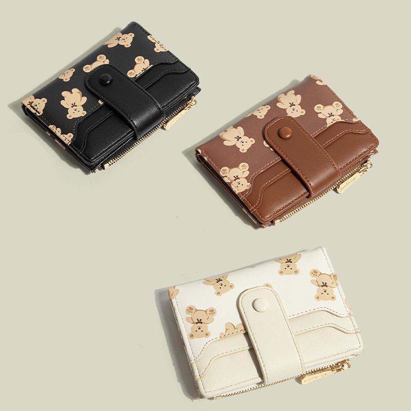 Женский кошелек-портмоне с короткой застежкой через границу - Многослотовый кошелек для монет и держатель для карт с принтом