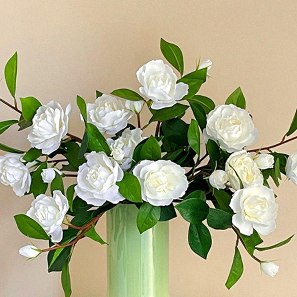 Искусственные ветки гардении с эффектом реального прикосновения, ручная работа, искусственные цветы, декор для отеля, ресторана