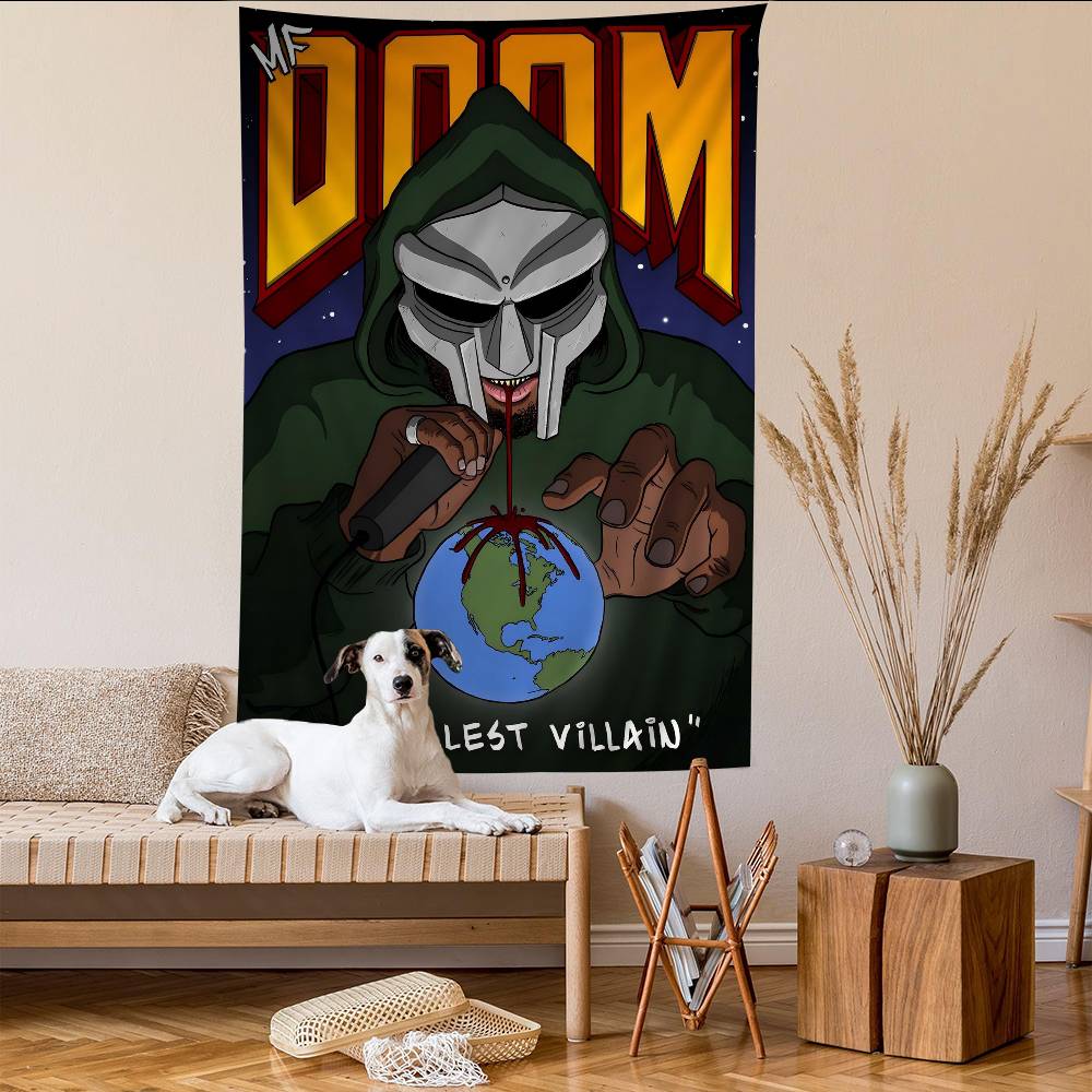 Настенный гобелен с принтом рэп-исполнителя MF DOOM, подвесной, Таро, Хиппи, настенные ковры, Декор для общежития, дома