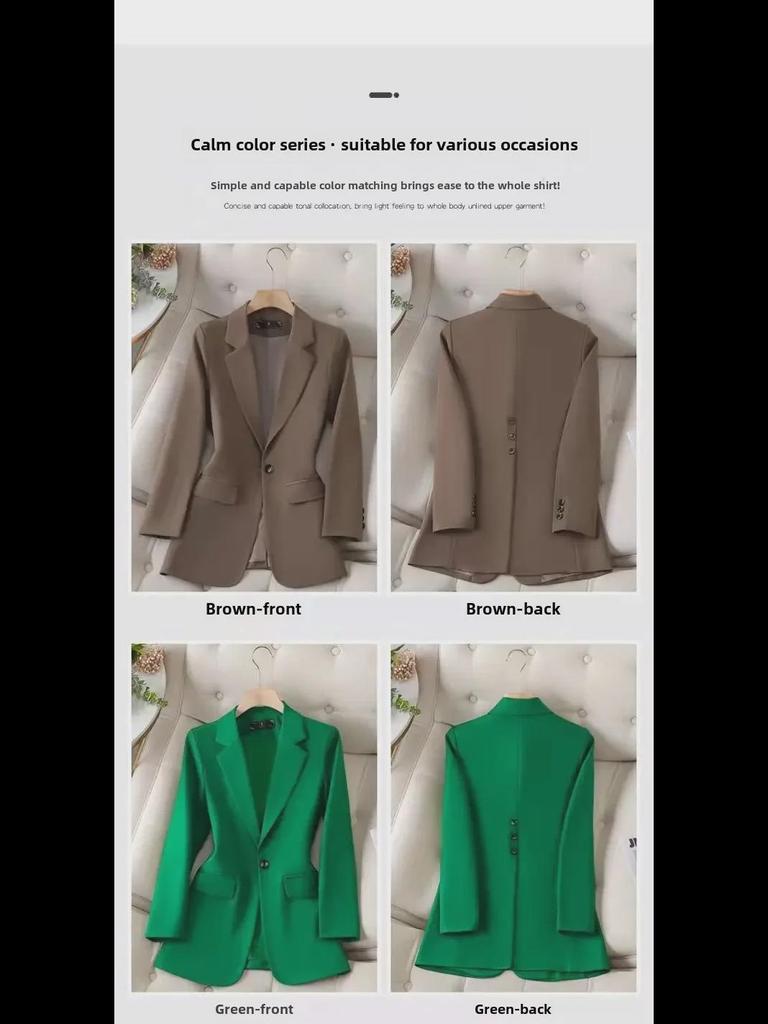 2024 Женский корейский приталенный повседневный пиджак средней длины