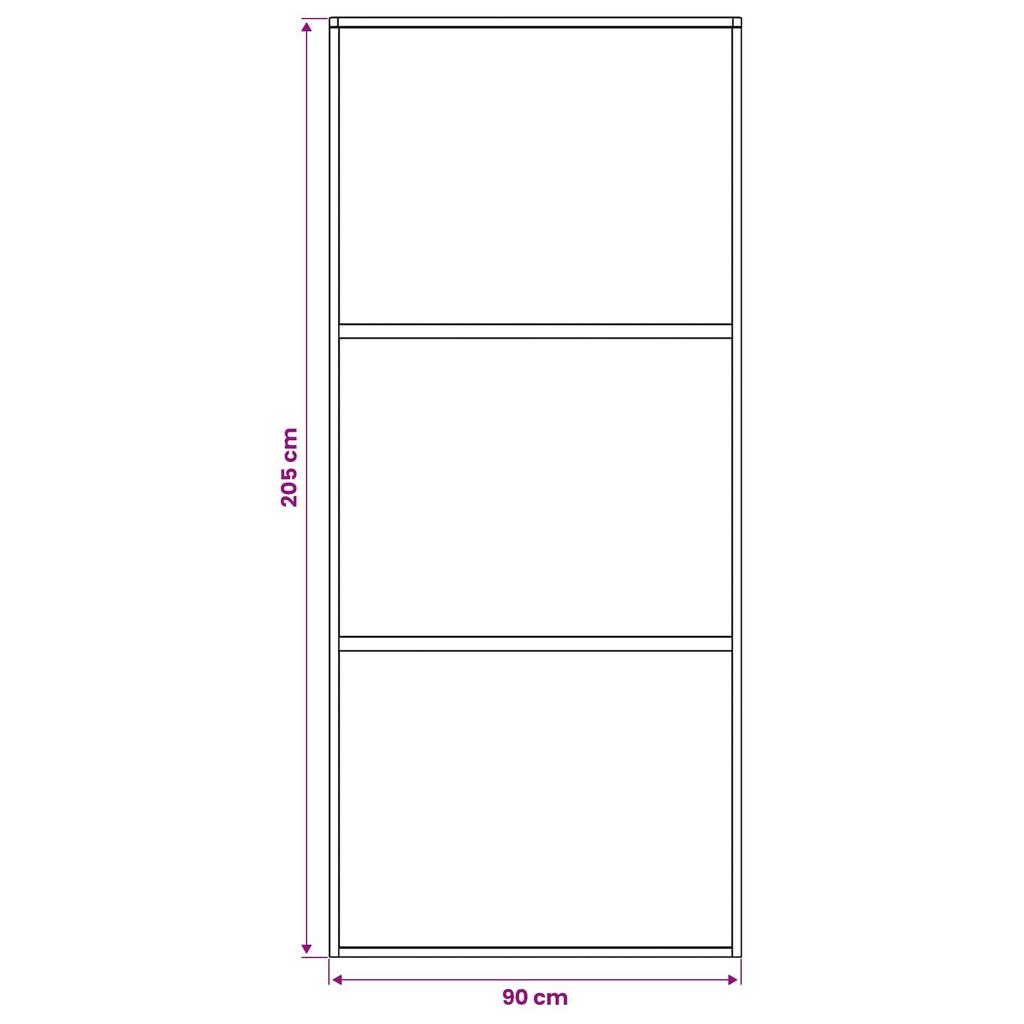 Sliding Door 90 x 205 cm Built in Glass and Aluminum