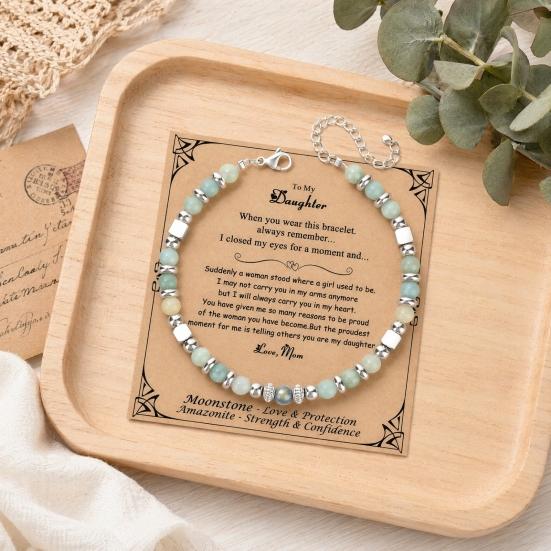 Inspirational Healing Bracelets Gifts for Women, Sunflower Natural Stone Beads Bracelet, Adjustable Cord Jewelry for Birthday, Anniversary Gifts