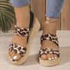 Fashion New Women Wedge Sandals Ankle Strap Slingback Shoes Women Open Toe Thick Soled Platform Casual Sandals Solid Color Big Size