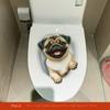 3D Наклейка на стену с котом и собакой ПВХ Наклейки на сиденье унитаза Смешные наклейки на унитаз Украшение для дома