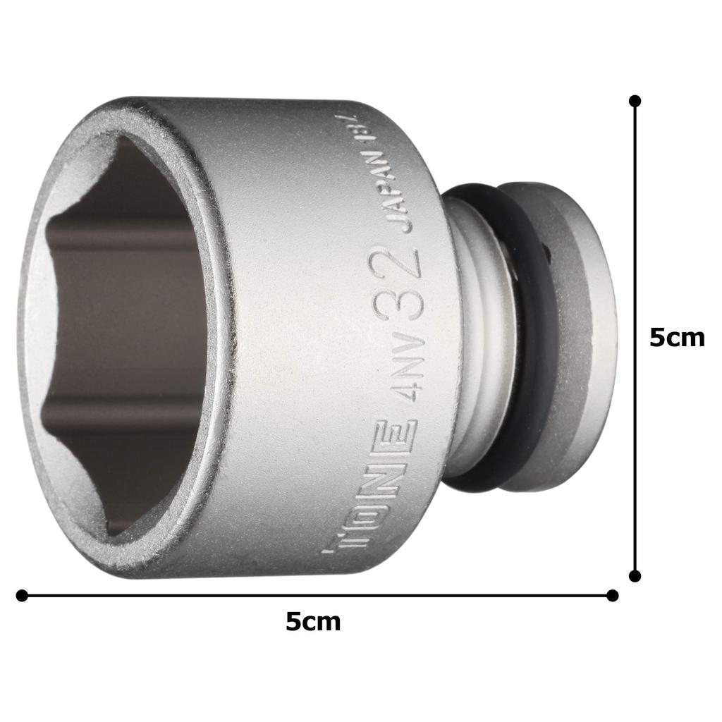 TONE Impact Socket Drive Angle Width Across Flats 32mm 4NV-32 12.7mm (1/2")
