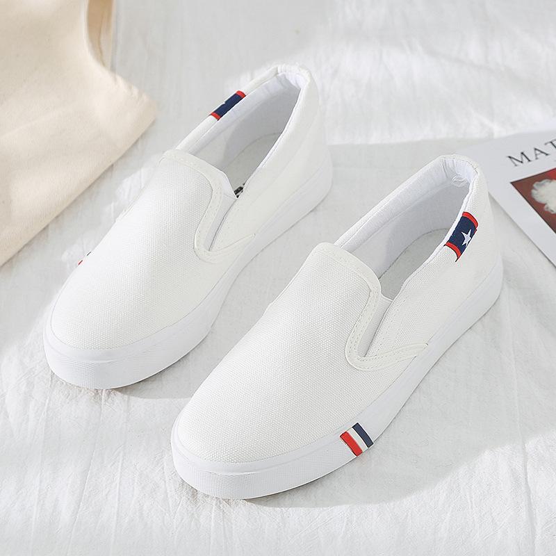 Versatile Onepedal Cloth Shoes Girls Ins Trendy Lowtop Shoes Couples Casual Little White Shoes Canvas Shoes