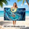 Underwater Fish Theme Quick Dry Beach Towel Custom Name Text Print Large Sand Resistant Towel Beach Vacation