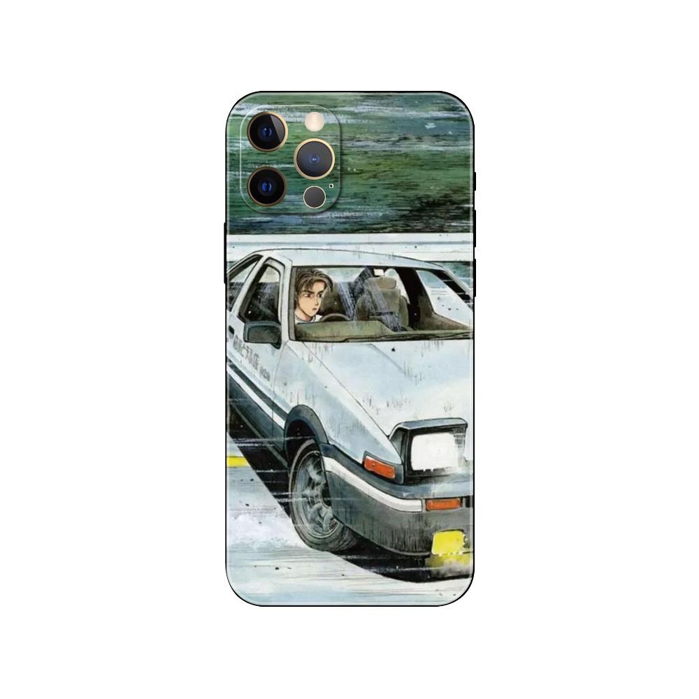 Автомобильный чехол Initial D AE86 для iPhone 5 5S se 6 6s 7 8 plus x 10 XR XS 11 12 13 mini pro MAX, черная задняя крышка из ТПУ