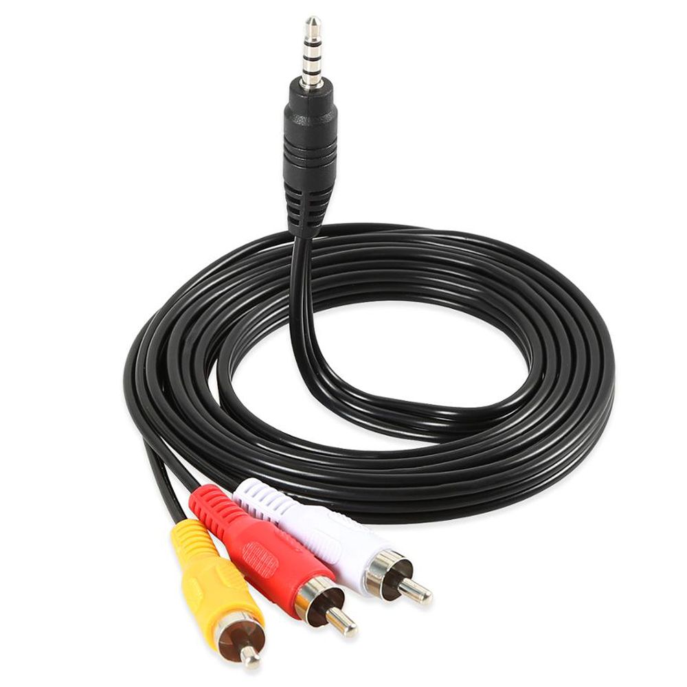 1M DVD TV Male to Male Speaker AV Cable AUX Cable Adapter Wire 3.5mm Jack to 3 RCA