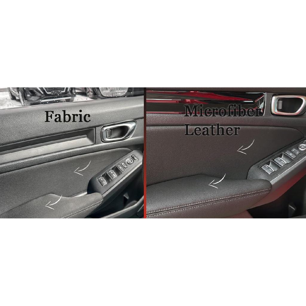 8PCS Leather Door Armrest Covers Wrap and Door Fabric Replacement for Honda Civic 2022-2026 11th Gen – Anti-Scratch, Waterproof, Luxury Interior