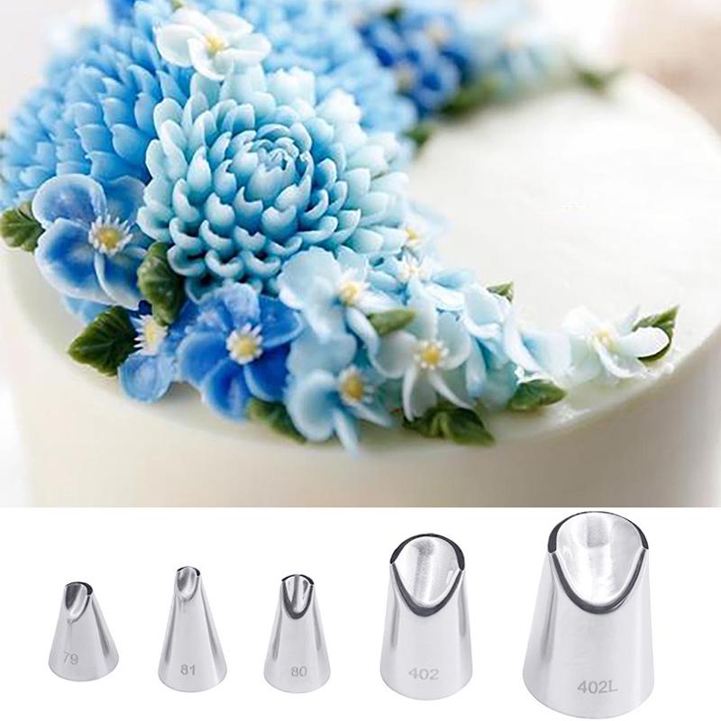 Насадки в виде листьев, насадки для труб из нержавеющей стали, насадки для кондитерских изделий, набор инструментов для украшения тортов из помадки, 5 шт.
