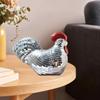 Chicken Figure Mirror Ball Sculpture Decoration Glass Processing Glossy Surface for Home