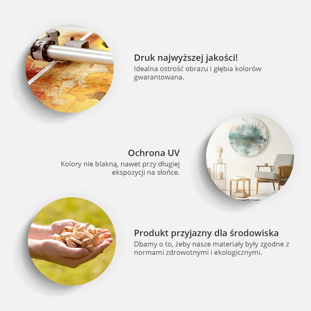 Obraz Okrągły - Ornamenty Barokowe W Spatynowanym Złocie I W Brązach: Retro Motyw / Ciemne Barokowe Wzory Ze Złotymi Akcentami