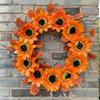 Harvest Wreath With Sunflower Maple Leaf Vine Decor Door Wall Home Festival Decoration