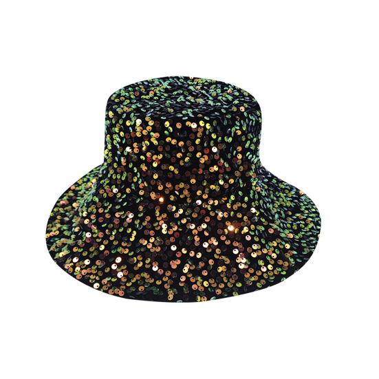Shiny Sequin Bucket Hat for Women Glitter Bling Disco Hat Sparkly Party Rave Fisherman Cap Outdoor Sun Hat for Beach Travel