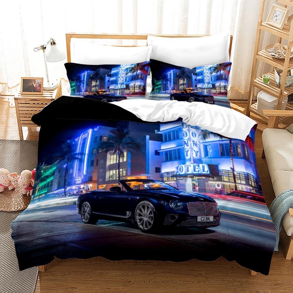 Luxury Car Duvet Cover Set Cartoo Bedding Set for Kids Boys Polyester Bedding Set King Size