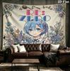 Re Zero Настенный Гобелен Эстетичный Настенный Подвес Печатная Тканевая Покрывало Декоративные Гобелены Для Спальни Гостиной Домашний Декор